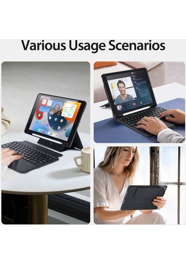 iPad Uyumlu Air 10,5 İnç Bluetooth Klavyeler Manyetik Ayrılabilir Tablet Standı Kılıf