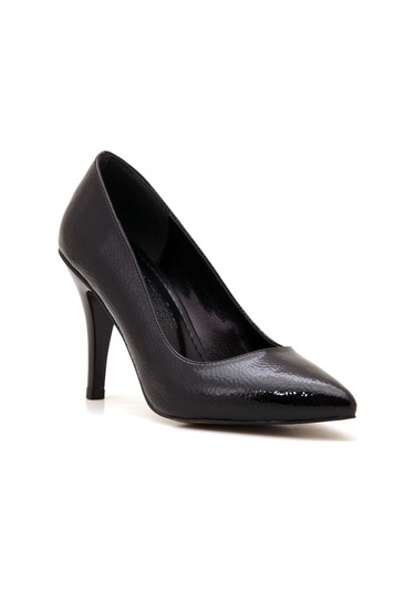 1996 L&l Günlük Kadın Topuklu Ayakkabı-siyah Rugan Siyah Rugan