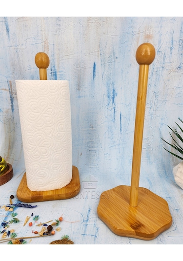 Ahşap Bambu Kağıt Havluluk Ahşap Peçetelik Mutfak Düzenleyici 2li