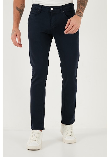 Buratti Pamuklu Regular Fit Normal Bel Boru Paça Jeans Erkek Kot Pantolon 2211C40Parma Lacivert