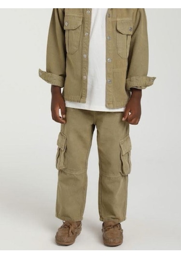 Jack Lions Erkek Bebek Çocuk Cepli Kargo Pantolon-15630 Yeşil