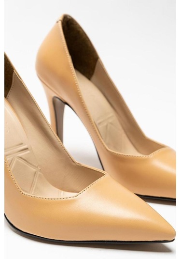 Kadın Kaydırmaz Taban Yumusak Deri Topuklu Stiletto Alara 001