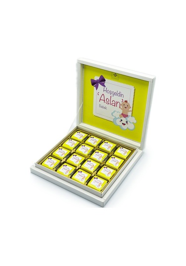 Erkek Bebek Çikolatası 48 Adet Madlen Çikolata Sarı