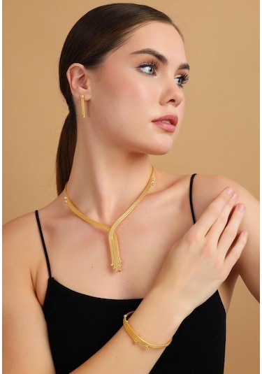 Kalze Set 8 Ayar Altın Özel Tasarım T14496