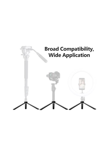 Hafif Mini Masaüstü Tripod Alüminyum Alaşımlı Tripod Standı 1/4 İnç Vida Anahtarı İle Dslr Ildc Kamera Video Kamera Projektör İçin Siyah