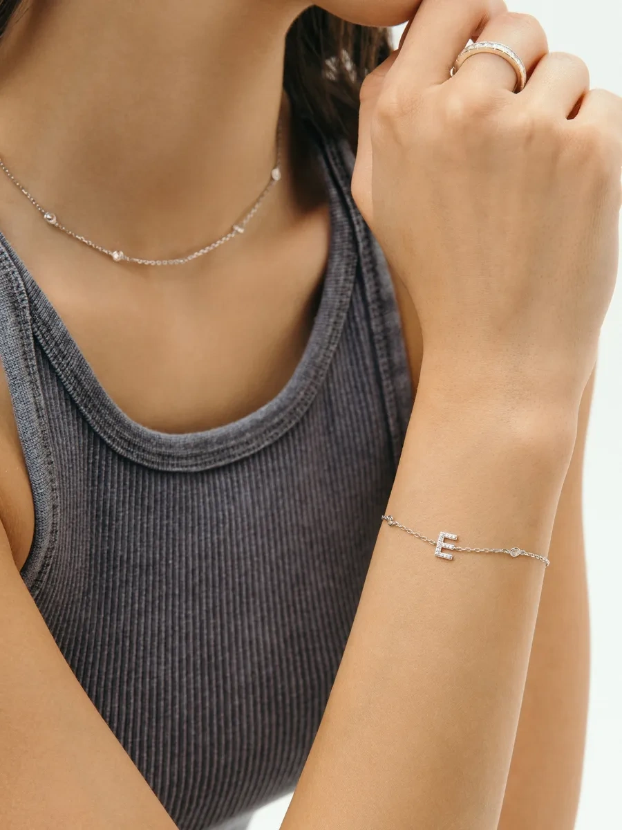 Fly Jewelry 925 Ayar Gümüş Bileklik E Harfi 221794536 Diğer