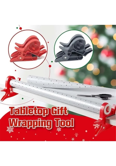 Youtek Paket Kağıdı Tutucu Ve Bant Kesici - Sabitleyici Klempler İle Pratik Paketleme Aleti - Gri Renkli 1 Adet 1 Adet