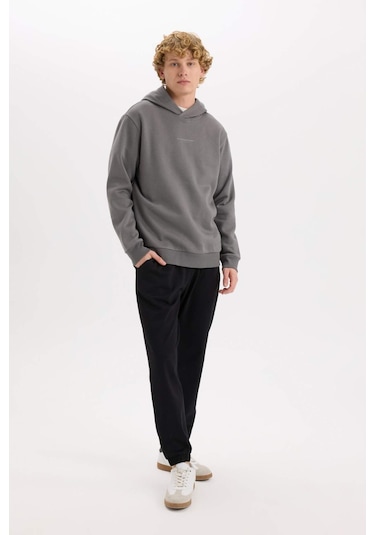 DeFacto Regular Fit Eşofman Altı Cepli Basic Düz Beli Bağcıklı Lastikli Paça D4416AX25SPBK81