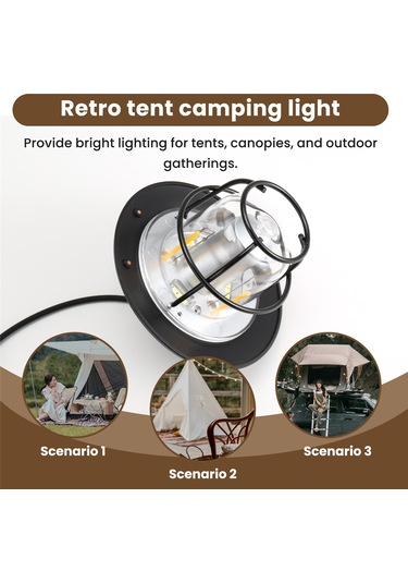 Açık Hava Aydınlatma Kamp Işıkları Şarj Edilebilir El Işıkları Siyah Siyah