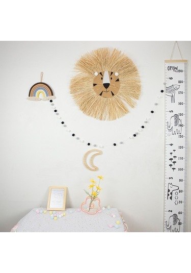Sones El Yapımı Dokuma Karikatür Aslan Kaplan Hasır Ev Duvar Süsleri Çocuk Odası Giyim Mağazası Aksesuarları Sz-m02