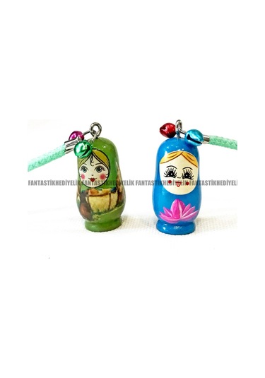 Matruşka Iç Içe Geçmeli Ahşap Rus Bebek Araba Ayna Süs Anahtarlık