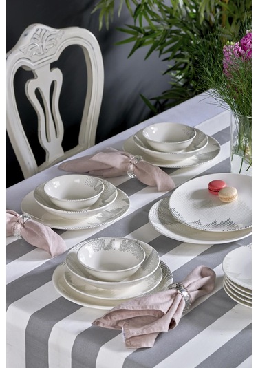 NEVA N3125 TEKNO 24 PARÇA DESENLİ PORSELEN YEMEK TAKIMI