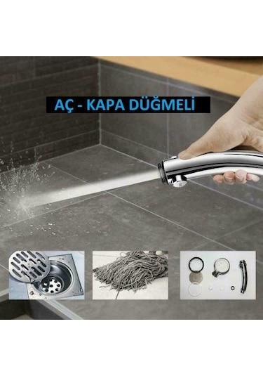 Gerçek Su Tasarruflu 3 Fonksiyonlu Banyo Duş Başlığı Gri