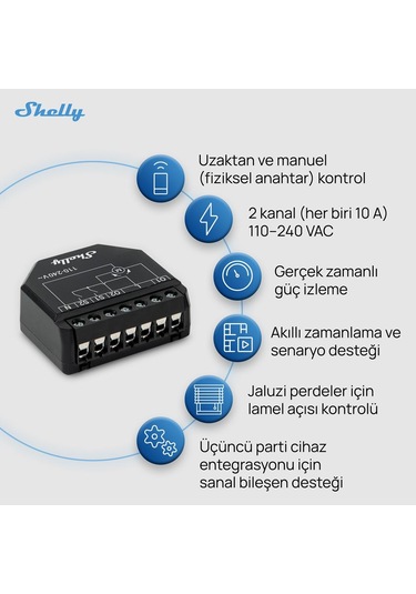 Shelly Shutter Akıllı Panjur Kontrol Rölesi