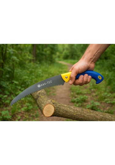 Plastik Saplı Kılıflı Eğri Testere 350mm Bahçe, Budama Ve Ağaç Kesme İçin Profesyonel El Testeresi
