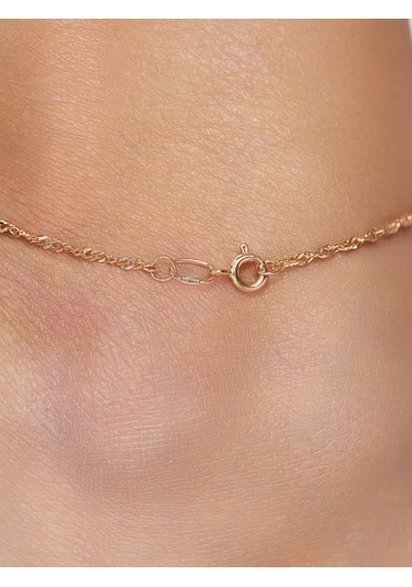 Mıx Jewelry Gümüş Ayak Bileği Bilekliği Altın Kaplama 40718213 Altın