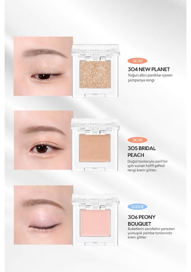 Kalıcı, Topaklanma Yapmayan, Simli Tekli Far Mıssha Modern Shadow Glitter 307 Telepathy