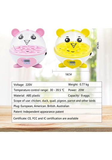 Qianfan 9 Yumurta Mini Yumurta Kuluçka Kutusu Otomatik Sıcaklık