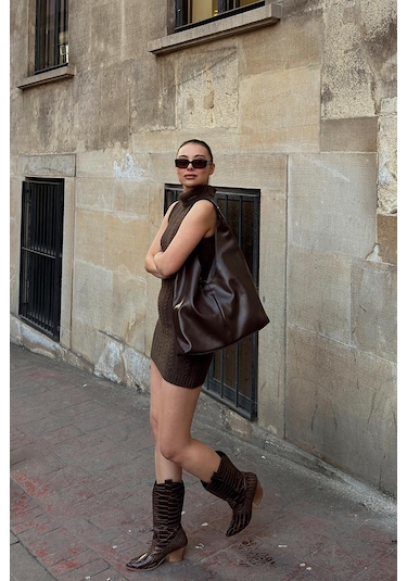 Zaura Salaş Omuz Çantası Acı Kahve Haki - Kahverengi