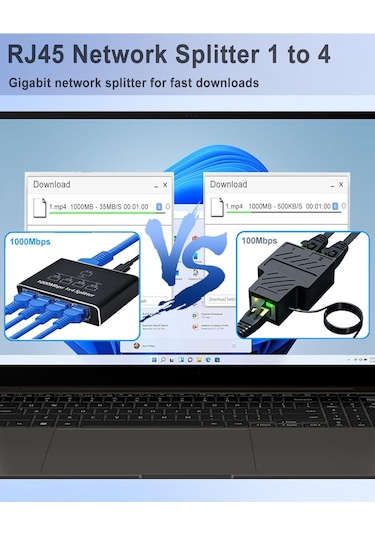 Rj45 Gigabit Ethernet Çoklayıcı 1x4 100m İletim