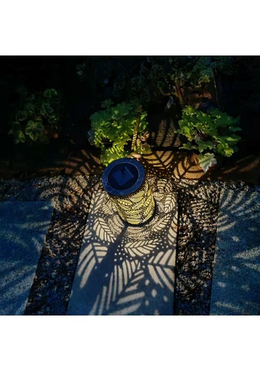 Ximistore9 Güneş Enerjili Bahçe Dekorasyonu Yaprak Desenli Suya Dayanıklı Dış Mekan Aydınlatma Lambası