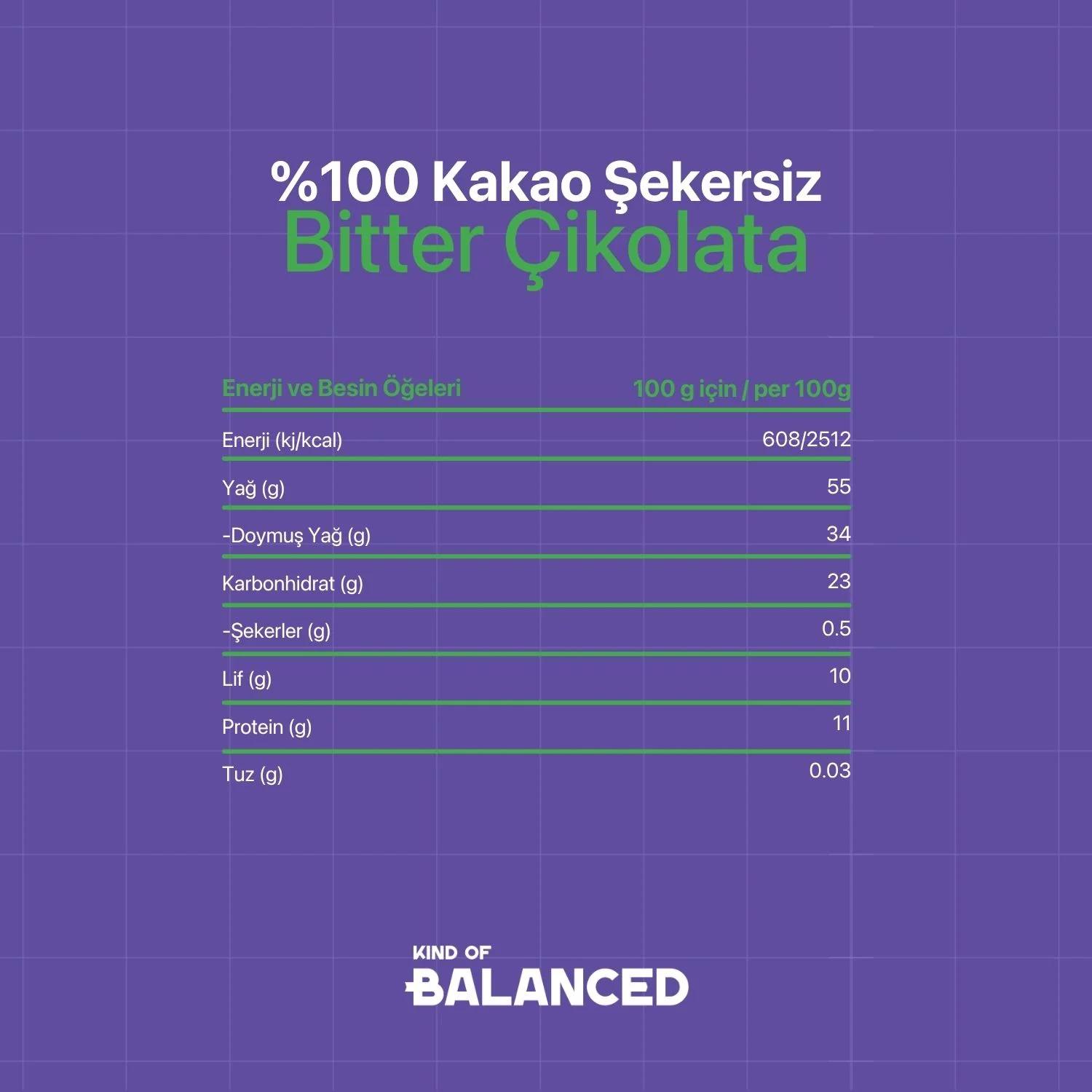 %100 Kakao Şekersiz Bitter Çikolata 40 Gr