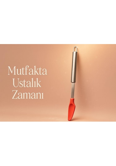 Icon Pratik Silikon Spatula/kaşık Paslanmaz Çelik