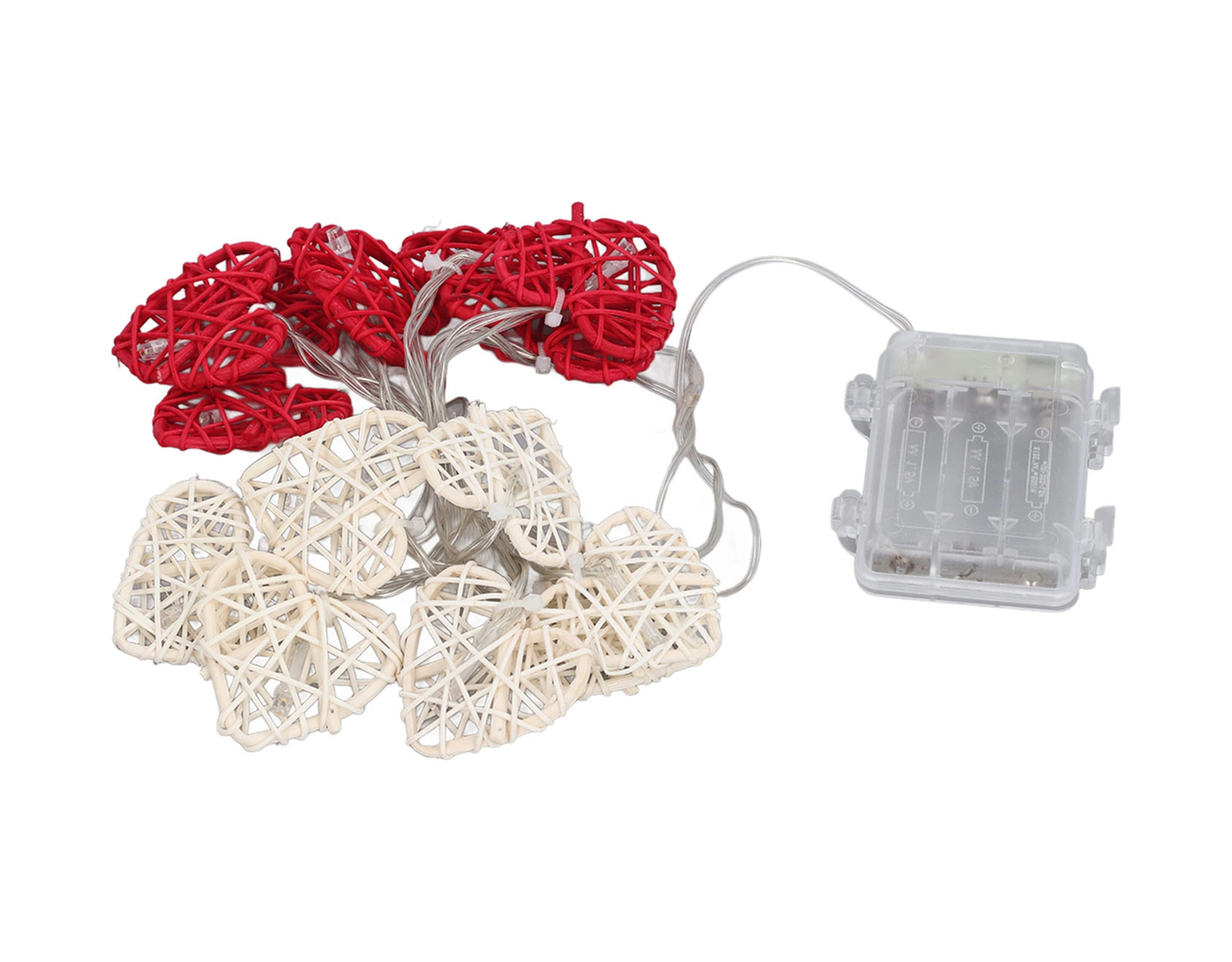 Geeroyoo Güvenilir Rattan Kalp Işıklı Zincir, 14 Led Isı Işığı, 3xaa Pil İle Çalışır, Ev Dekorasyonu, Nikah Ve Sevgililer Günü İçin Diğer