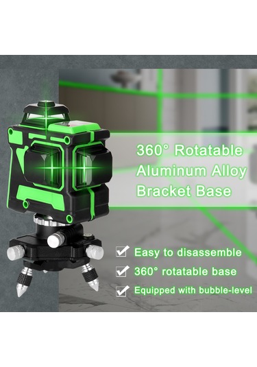 Moveevo Laser Seviye İçin 360 Döner Tripod, 1/4" Arayüzlü, Alüminyum Ve Plastik Malzeme, Hızlı Hedefleme Mekanizması, Baloncuk Seviyesi