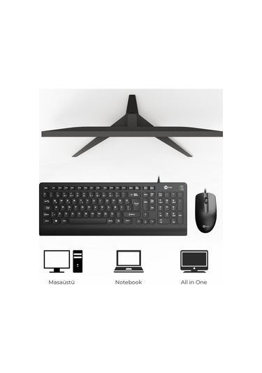 Lecoo CM103 USB Kablolu Türkçe Q Klavye & Mouse Set