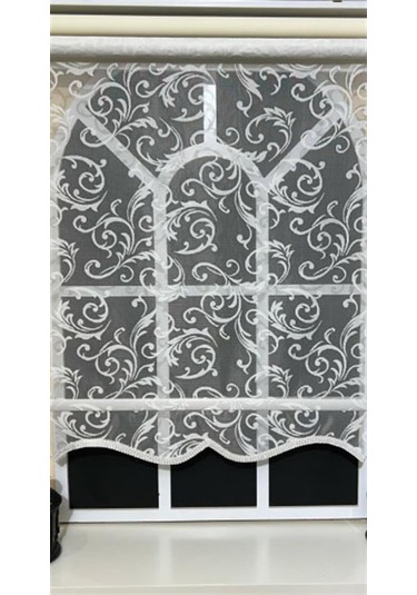 Çift Mekanizmalı Ekru Beyaz Tül Perde Ve Ekru Stor Perde Stb45251-v01 Ekru