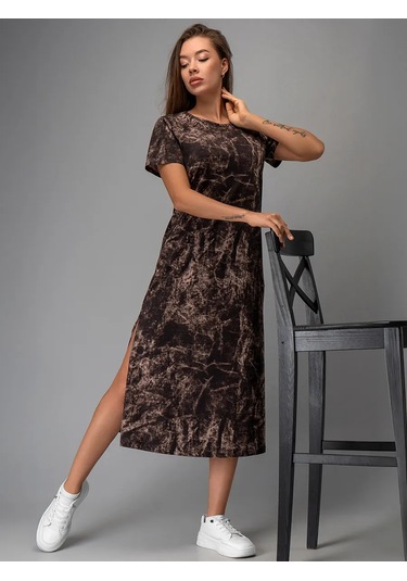 Happyfox Ev Giyimi Uzun Paçalı Yırtmaçlı Tişört Elbise 372545698