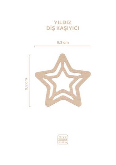 Silikon Diş Kaşıyıcı Yıldız Latte Bej