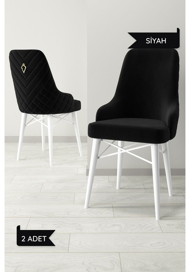 Ege Serisi,beyaz Gürgen Ayaklı 1.sınıf Babyface Kumaş Cappucino Sandalye 2 Adet Siyah