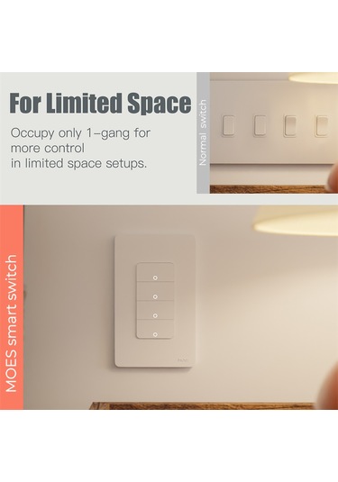 Gajeena Tuya Zigbee Akıllı Anahtar - 4 Yollu, Ses Kontrollü, Uzaktan Kumandalı, 90-250v Çalışma Voltajı Tuya Zigbee