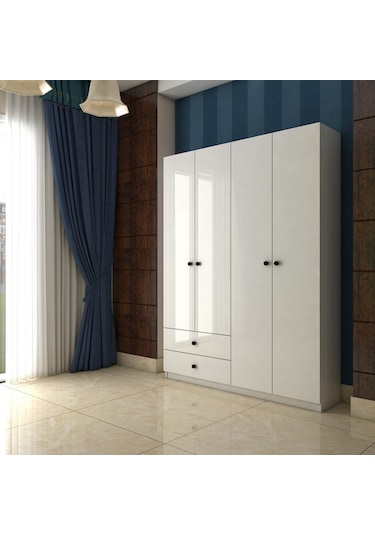 toccomobilya Tocco 1005 Nova 4 Kapaklı 2 Çekmeceli Askılıklı Gardırop