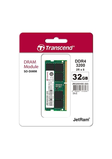 Transcend JM3200HSE-32G 32 GB DDR4 3200 MHz CL22 Notebook Ram