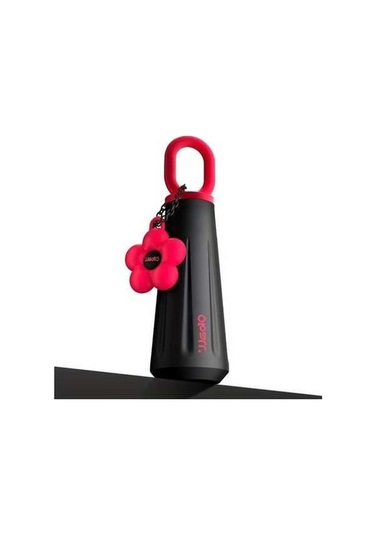 Besthome1 Paslanmaz Çelik Spor Termos Şişesi, Kulplu Yaratıcı Siyah Siyah