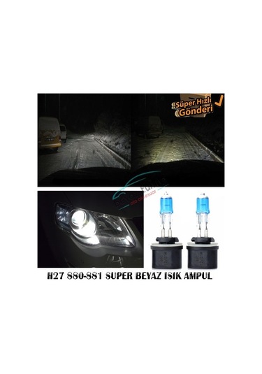 H27 880-881 Beyaz Işık Far Ampulü 12V
