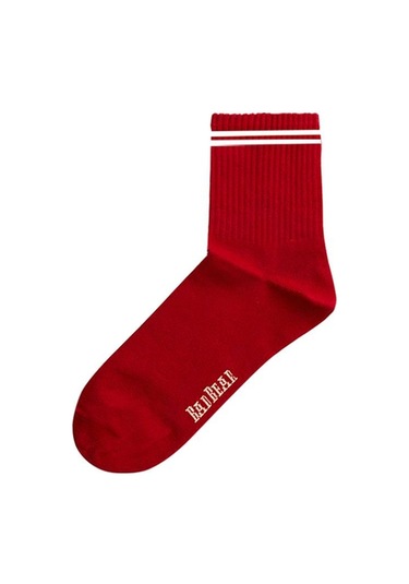 Stripe Kırmızı Unisex Çorap Kırmızı