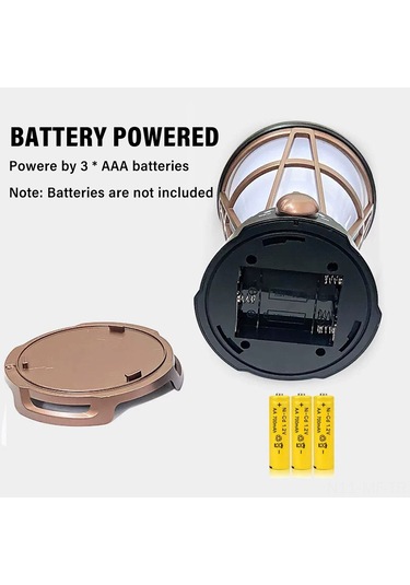 Mufunye Yeşil Aküli Güneş Enerjili Kamp Feneri, Usb Şarjlı, Acil Işık, Çadır Işığı, Manzaralı Ateş Efekti, Taşınabilir Çok Renkli