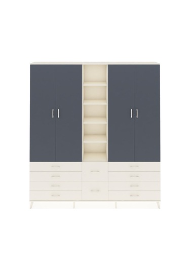 Arges Dolap 9 Raflı 10 Çekmeceli 2 Askılı 220x30x243 Aytaşı-antrasit/aytaşı Antrasıt/aytası Arges Dolap 9 Raflı 10 Çekmeceli 2 Askılı 220x30x243 Aytaşı-antrasit/aytaşı Antrasıt/aytası