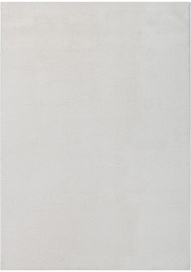 Yumuşak Peluş Halı Kaymaz Tabanlı, Yıkanabilir, Modern Dokulu Halı Krem