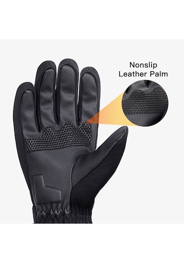 Vkemall Isıtmalı Eldivenler Pil İle Çalışan Dokunmatik Ekran Su Geçirmez Isıtma Eldivenleri Kış Sıcak Kayak Eldivenleri Tırmanma Yürüyüş Bisiklet Motosiklet Kayak Snowboard Siyah