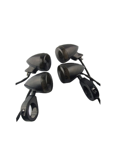 Suntek 4x Ön Arka Motosiklet Led Dönüş Sinyali Işığı 39 MM Çatal Kelepçesi  Siyah