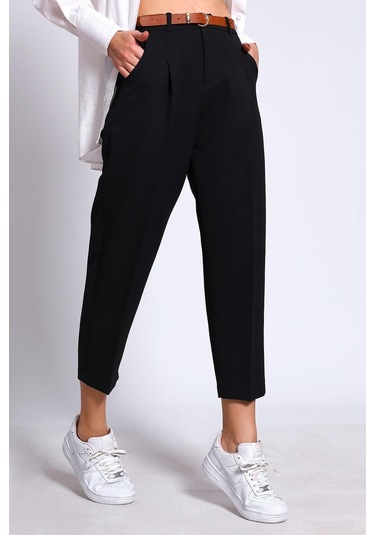 Fast Perry Kemerli Pantolon - Siyah
