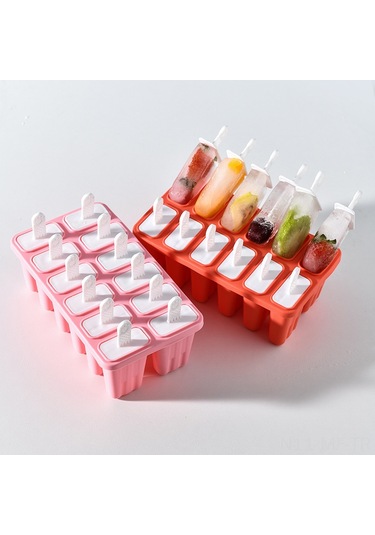 Mufunye Nordik Yeşil 10 Hücre Silikon Buz Çubuğu Ve Dondurma Kalıbı Seti - Evde Kolayca Buz Ve Dondurma Hazırlama Aracı Çok Renkli