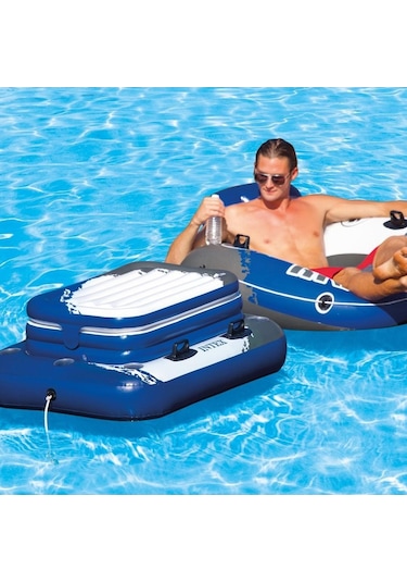 İntex Mega Chill 2 Yüzen Şişme Soğutucu Taşıyıcısı 1ınak58821np Beyaz - Mavi