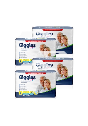 Giggles Yetişkin Bel Bağlamalı Hasta Bezi Small 4 x 30'Lu
