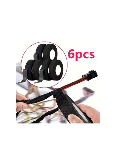 Fochsia 6pcs 6 Ruloluk Ağır Hizmet Elektrik Bandı Yüksek Isıya Dayanıklı Su Geçirmez Sessiz